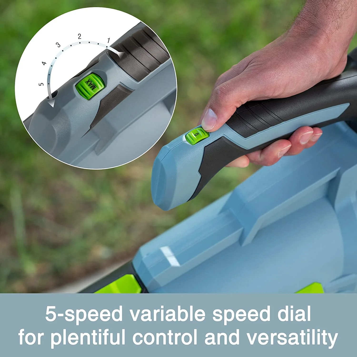WORKPRO 20V Cordless Leaf Blower with 5 Adjustable Speeds 4.0Ah Larger Capacity Battery and Quick Charger Included - Image 4