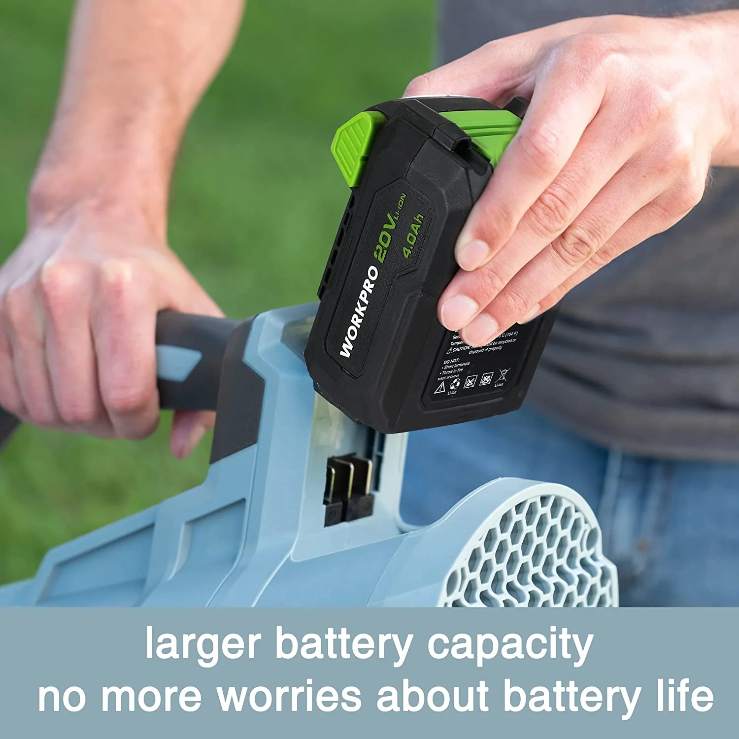 WORKPRO 20V Cordless Leaf Blower with 5 Adjustable Speeds 4.0Ah Larger Capacity Battery and Quick Charger Included - Image 5
