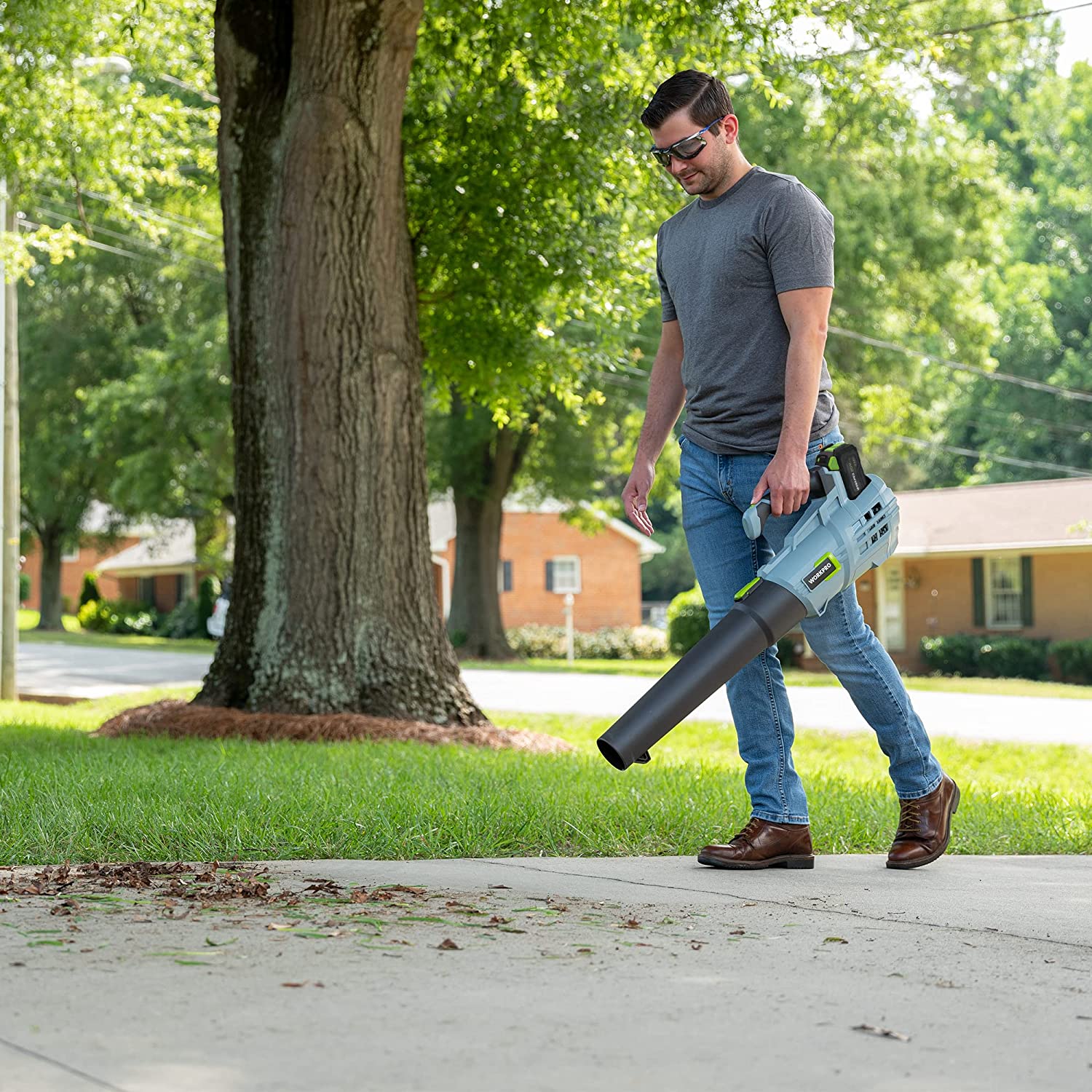 WORKPRO 20V Cordless Leaf Blower with 5 Adjustable Speeds 4.0Ah Larger Capacity Battery and Quick Charger Included - Image 8
