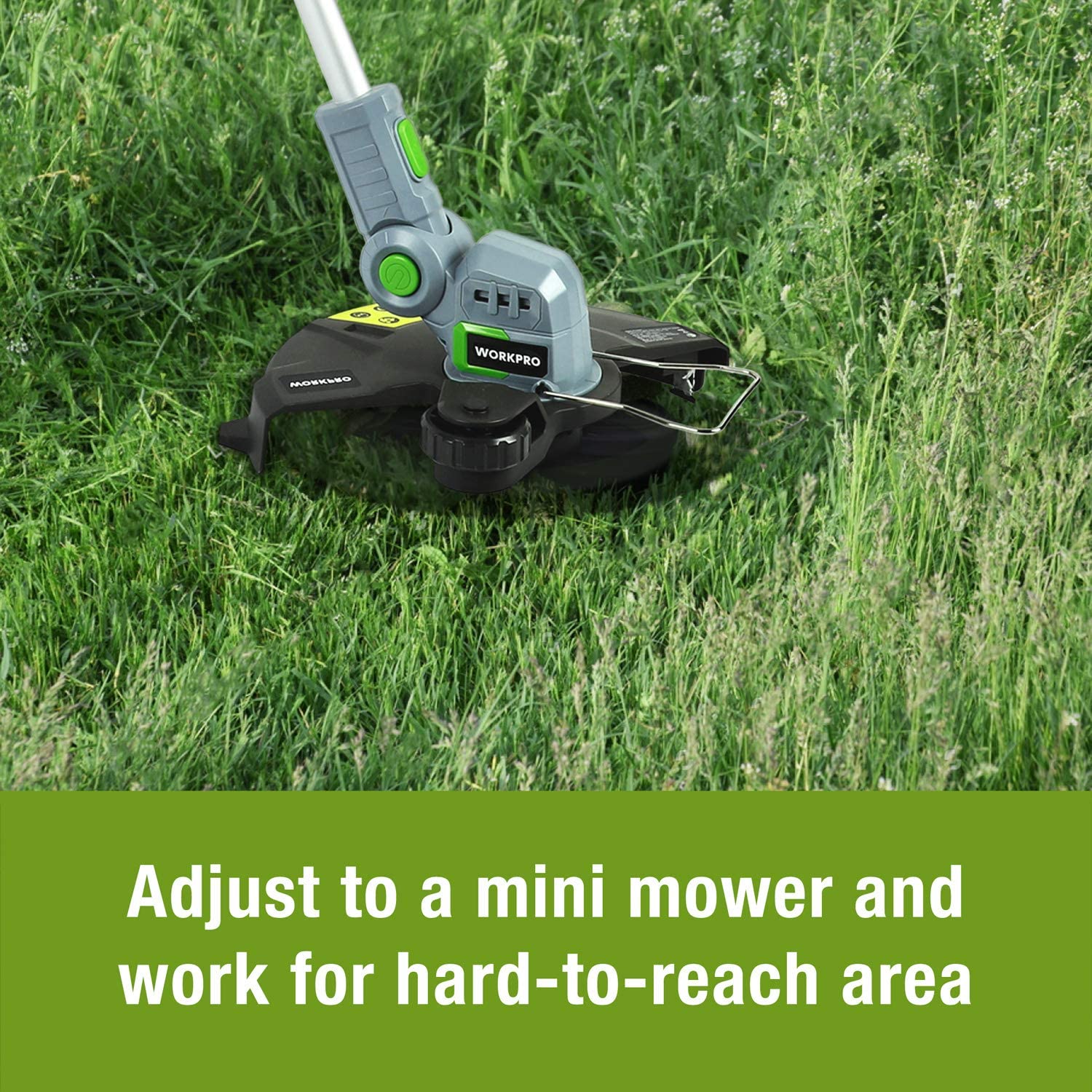 WORKPRO 20V Cordless String Trimmer / Edger 12-inch with 2Ah Lithium-Ion Battery 1 Hour Quick Charger 16.4ft Trimmer Line Included - Image 8