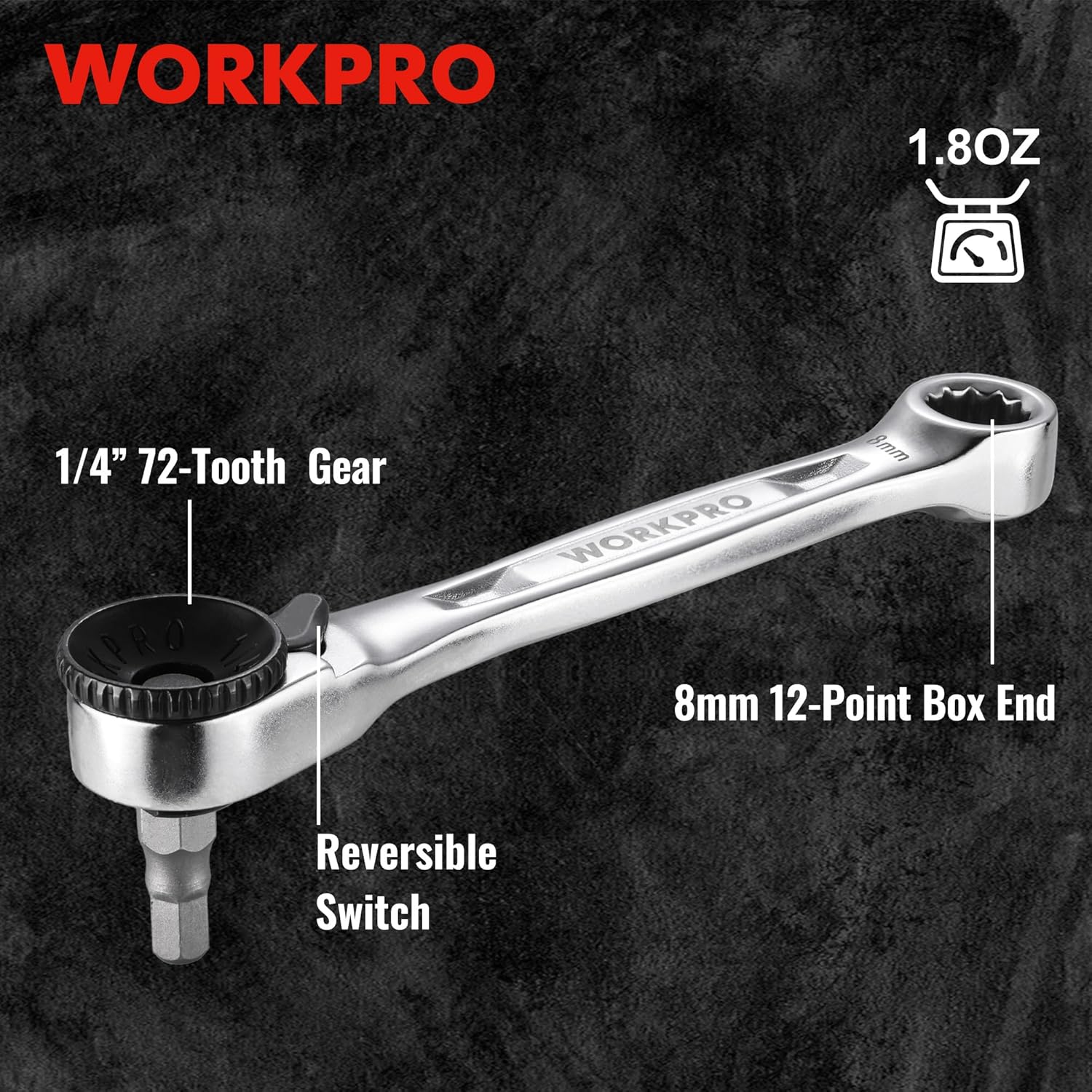 WORKPRO 21 PCS 1/4" Mini Ratchet Wrench, 72-Tooth, Right Angle Screwdriver Mens Gifts, 90 Degree Offset Ratcheting Screwdriver Pocket Mini Low Profile Ratchet Wrench Bit Set for Tight Space - Image 3