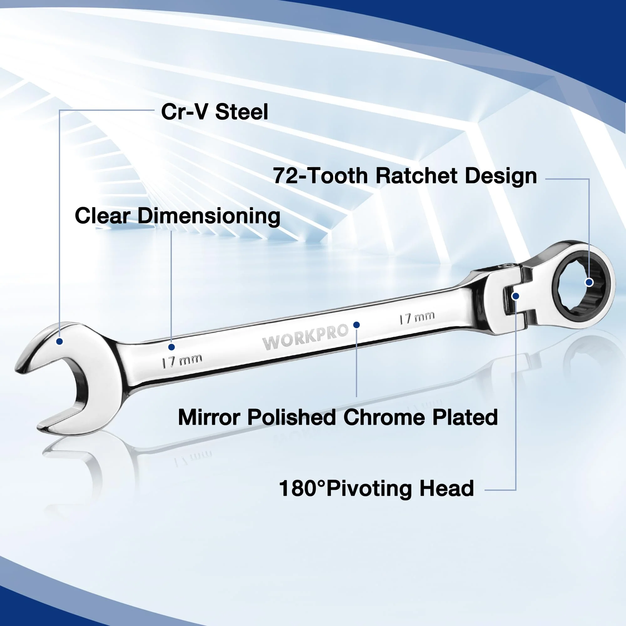 WORKPRO 22-Piece Ratcheting Combination Wrench Set - Image 12