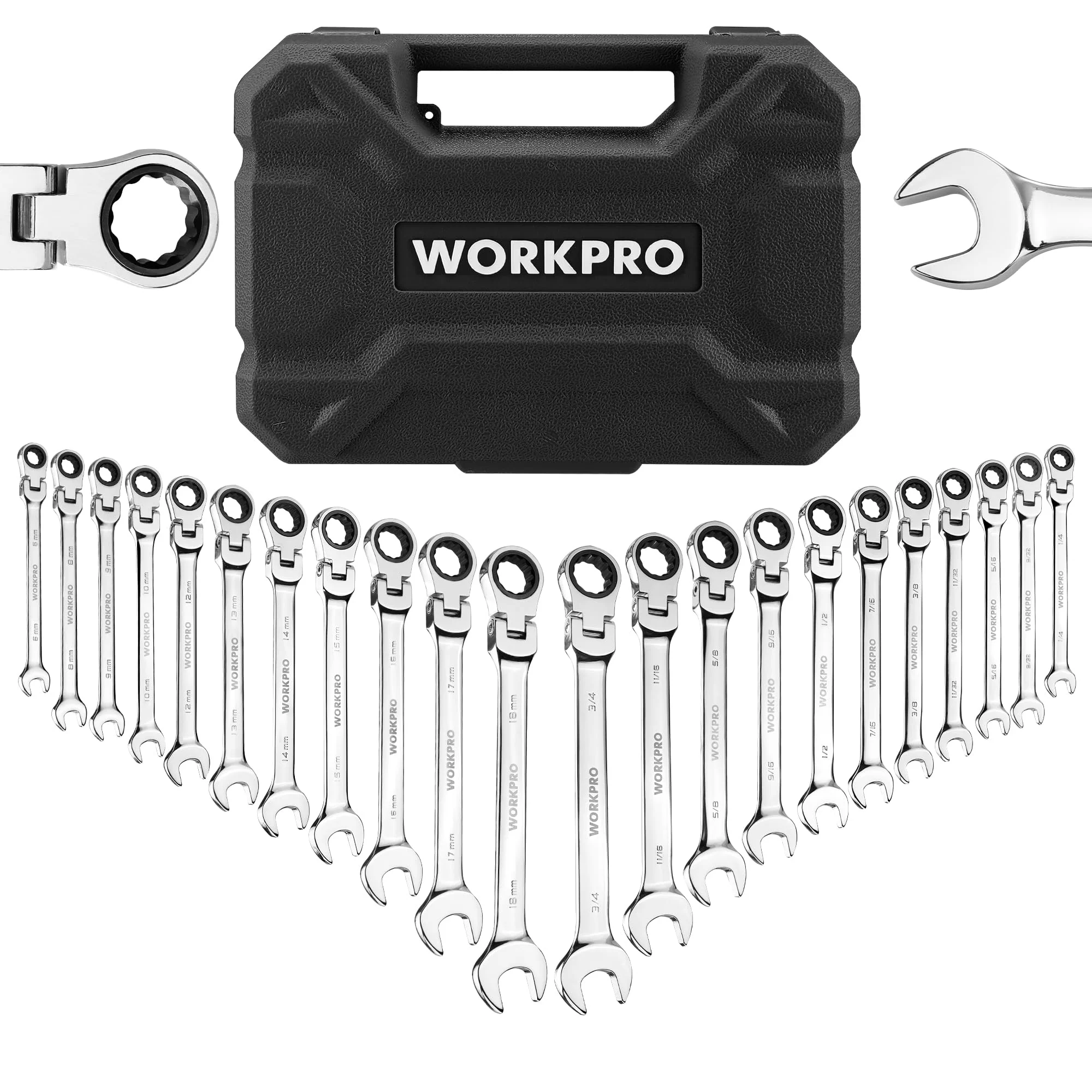 WORKPRO 22-Piece Ratcheting Combination Wrench Set - Image 7