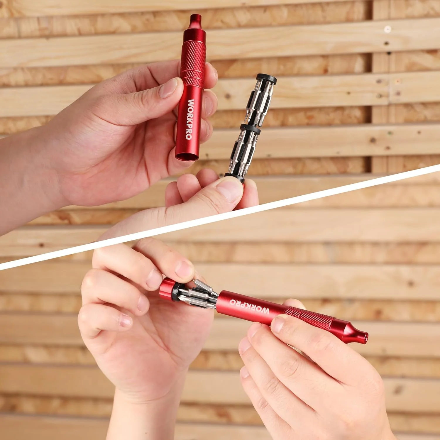 WORKPRO 24 in 1 Multi Bit Mini Screwdriver Set Magnetic, Manual Pen Screwdrivers, Tough S2 Steel Small Screwdriver Bits for Eyeglass, Watch, Laptop, Phone, Jewelry and Electronic, Red - Image 6
