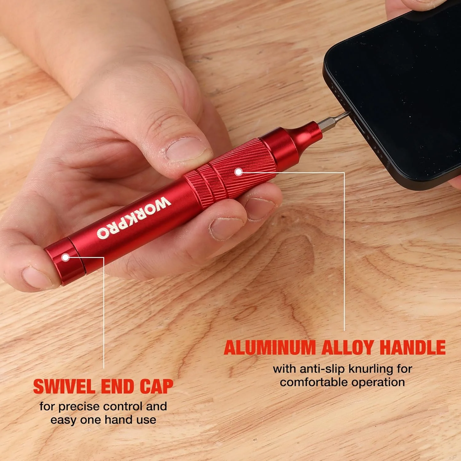 WORKPRO 24 in 1 Multi Bit Mini Screwdriver Set Magnetic, Manual Pen Screwdrivers, Tough S2 Steel Small Screwdriver Bits for Eyeglass, Watch, Laptop, Phone, Jewelry and Electronic, Red - Image 7