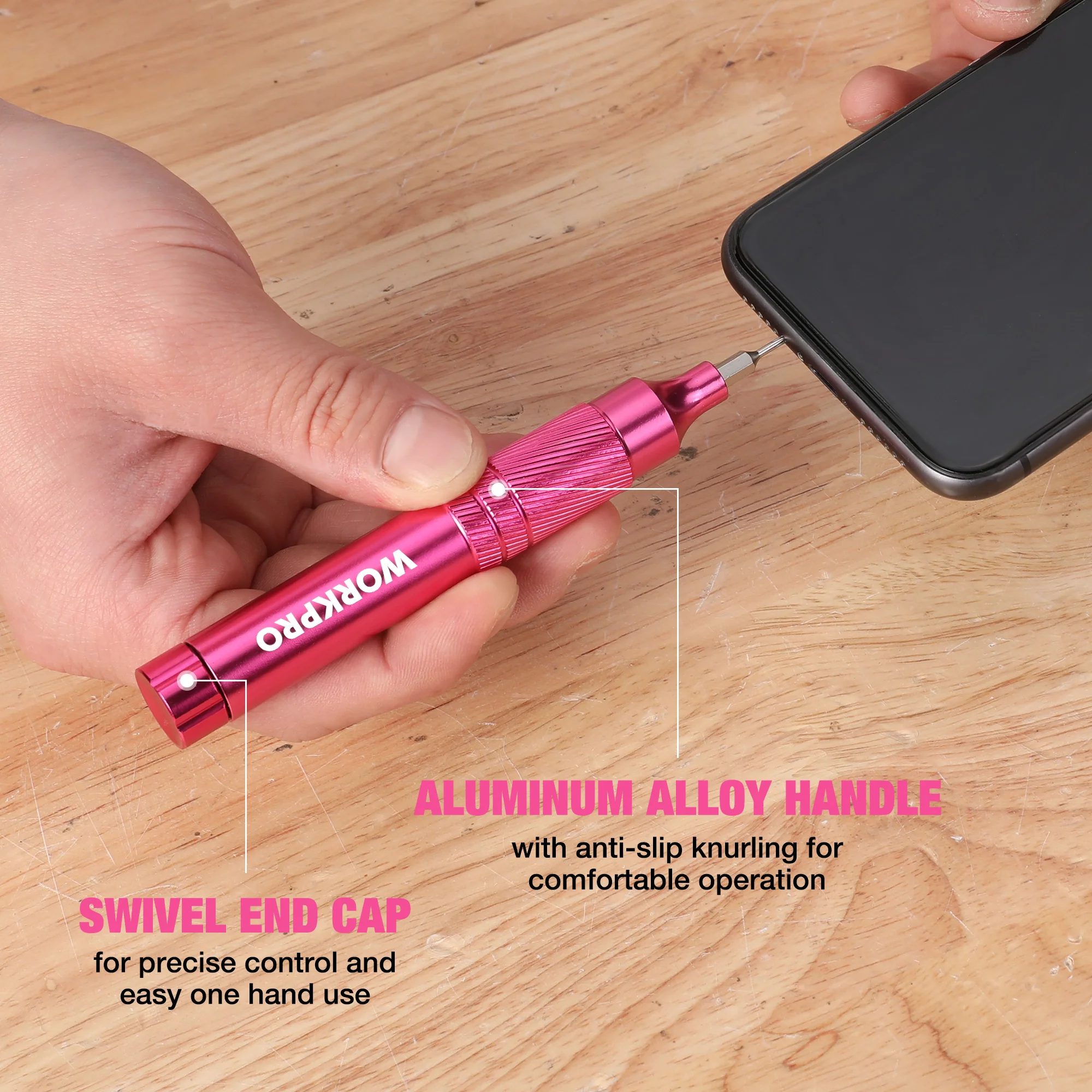 WORKPRO 24-in-1 Precision Screwdriver Sets, 24 pcs Tough S2 Steel Small Screwdriver Bits - Pink Ribbon - Image 7