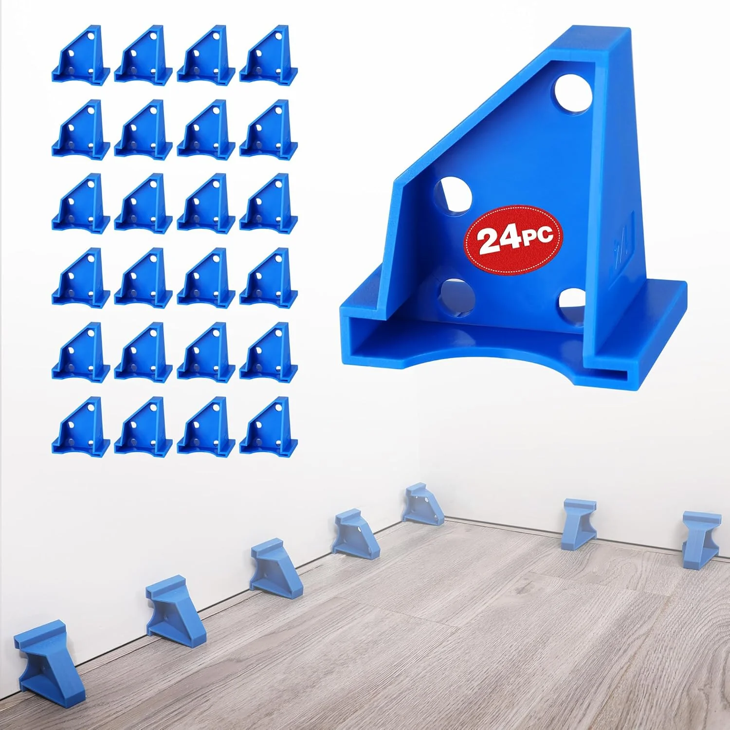 WORKPRO 24-Pack Floor Spacers, 2 in 1 Laminate Flooring Spacers with 1/2" & 1/4" Gaps, Wood Floor Install Tool for Laminate, Vinyl Plank, Tiles, Hardwood, Floating Flooring