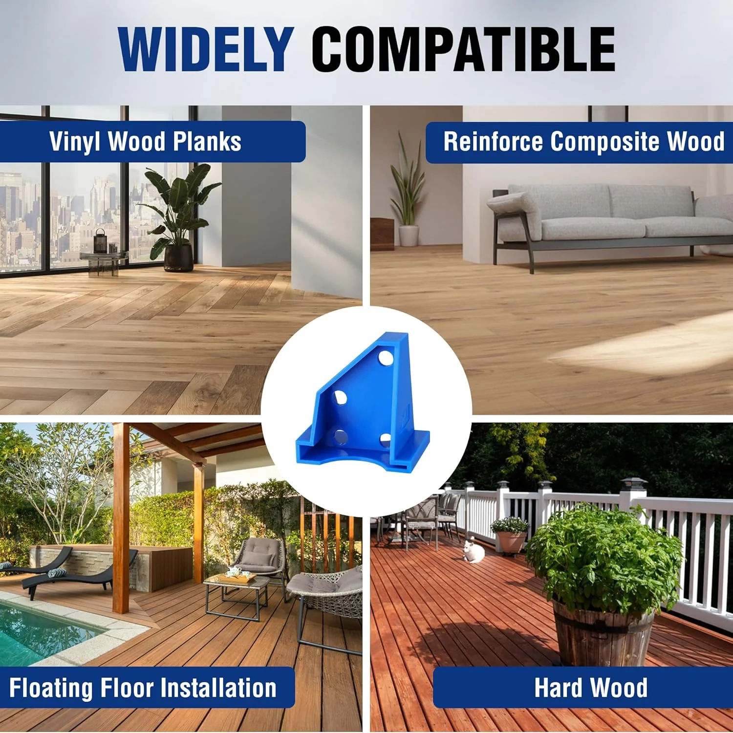 WORKPRO 24-Pack Floor Spacers, 2 in 1 Laminate Flooring Spacers with 1/2" & 1/4" Gaps, Wood Floor Install Tool for Laminate, Vinyl Plank, Tiles, Hardwood, Floating Flooring - Image 7