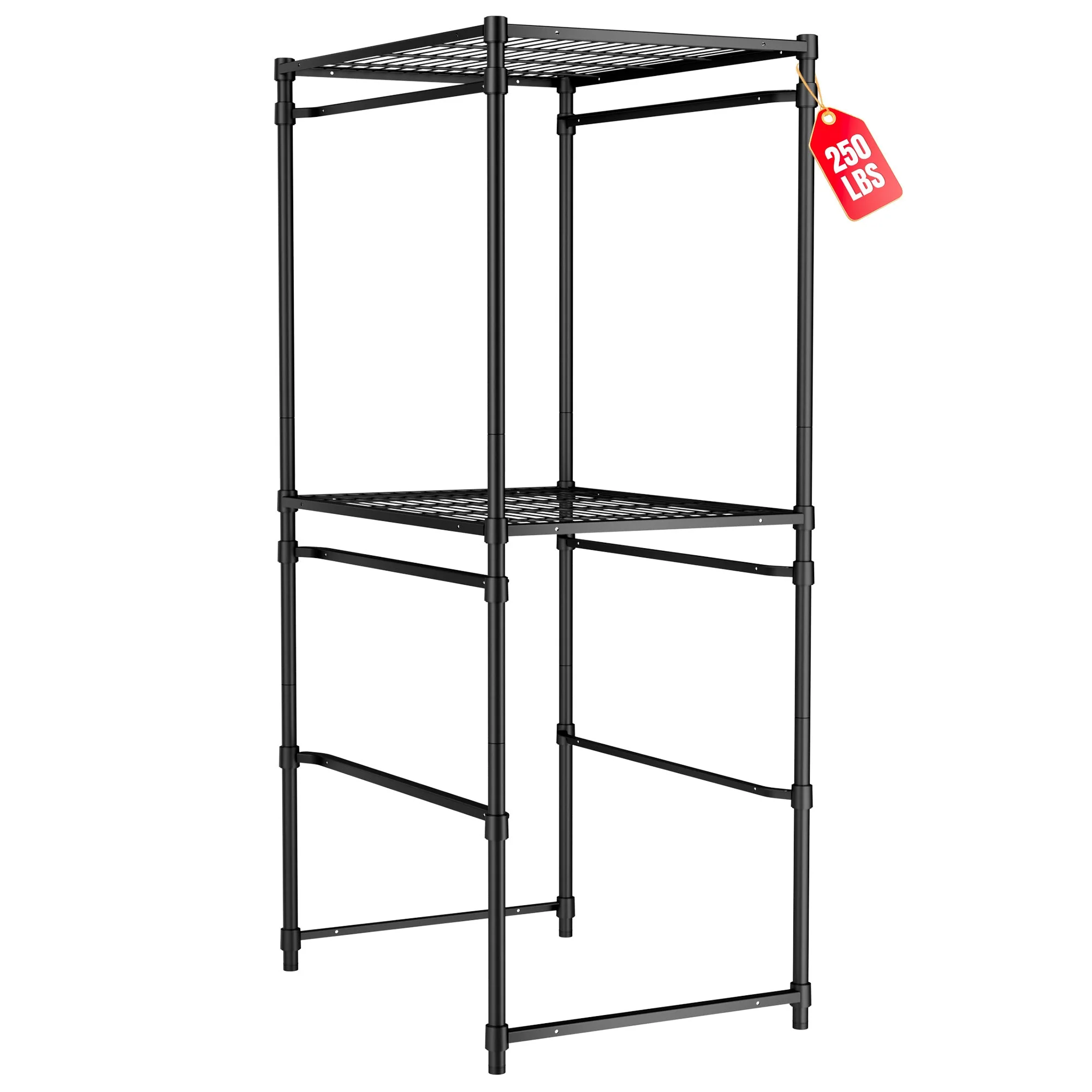 WORKPRO 250 LBS 5-Tier Bin Storage Rack for 27-Gallon Totes, Heavy Duty Metal Shelving Units for Garage, Basement, Pantry, Kitchen, Workspace, or Laundry Room, 30.5" x 22.5" x 69", Black
