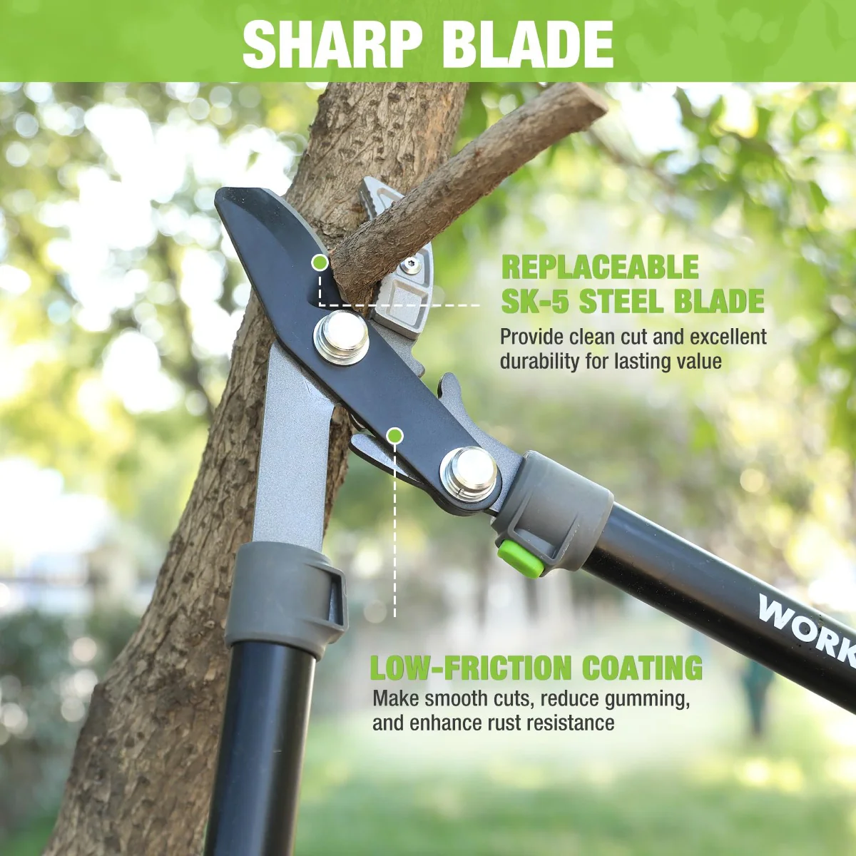 WORKPRO 28" Anvil Lopper Tree Trimmer with 1.6" Cutting Capacity - Image 4
