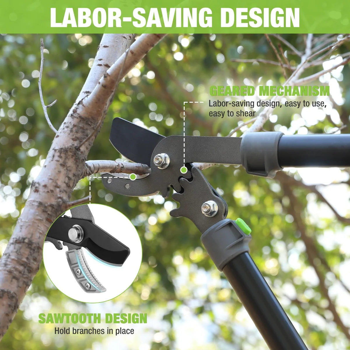 WORKPRO 28" Anvil Lopper Tree Trimmer with 1.6" Cutting Capacity - Image 5