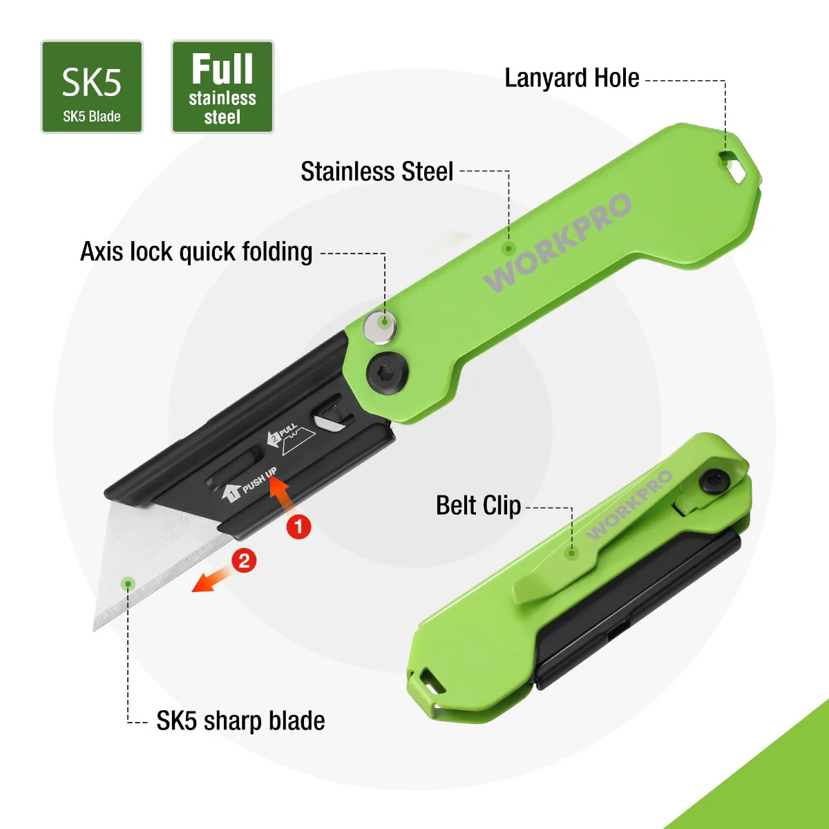 WORKPRO 2PC EDC Folding Utility Knife - Image 11