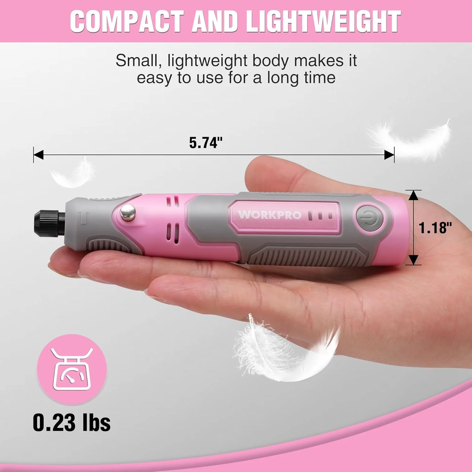 WORKPRO 3.6V Pink Electric Cordless Rotary Tool Set - Pink Ribbon - Image 5