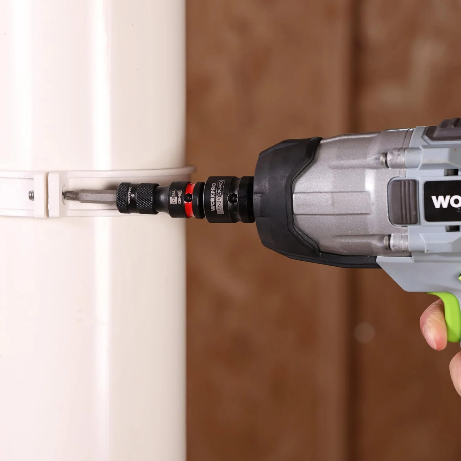WORKPRO 3/8-inch Square to 1/4-inch Hex Quick Release Impact Socket Adapter and Bit Holder for Ratchet Wrenches, Drivers, Drills - Made from Durable CR-MO Steel - Image 7