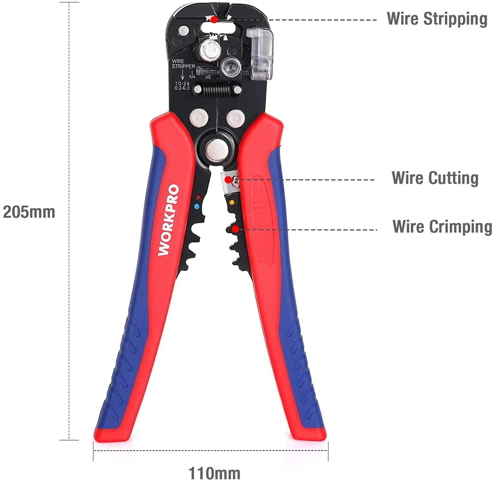 WORKPRO 3-in-1 Automatic Wire Stripper/Cutter/ Crimper, 8 Inch Multi-Pliers
