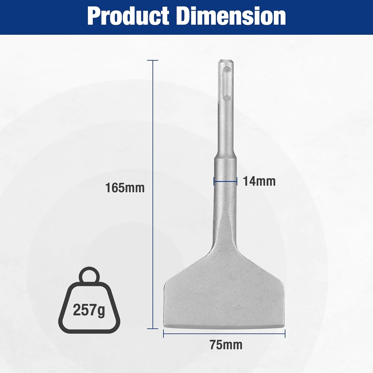 WORKPRO 3-inch SDS Plus Chisel, Cranked Angled Bent Tile Removal Chisel for Tile, Laminate Floor, Wall Moldings, Compatible with SDS-Plus Tools - Image 6
