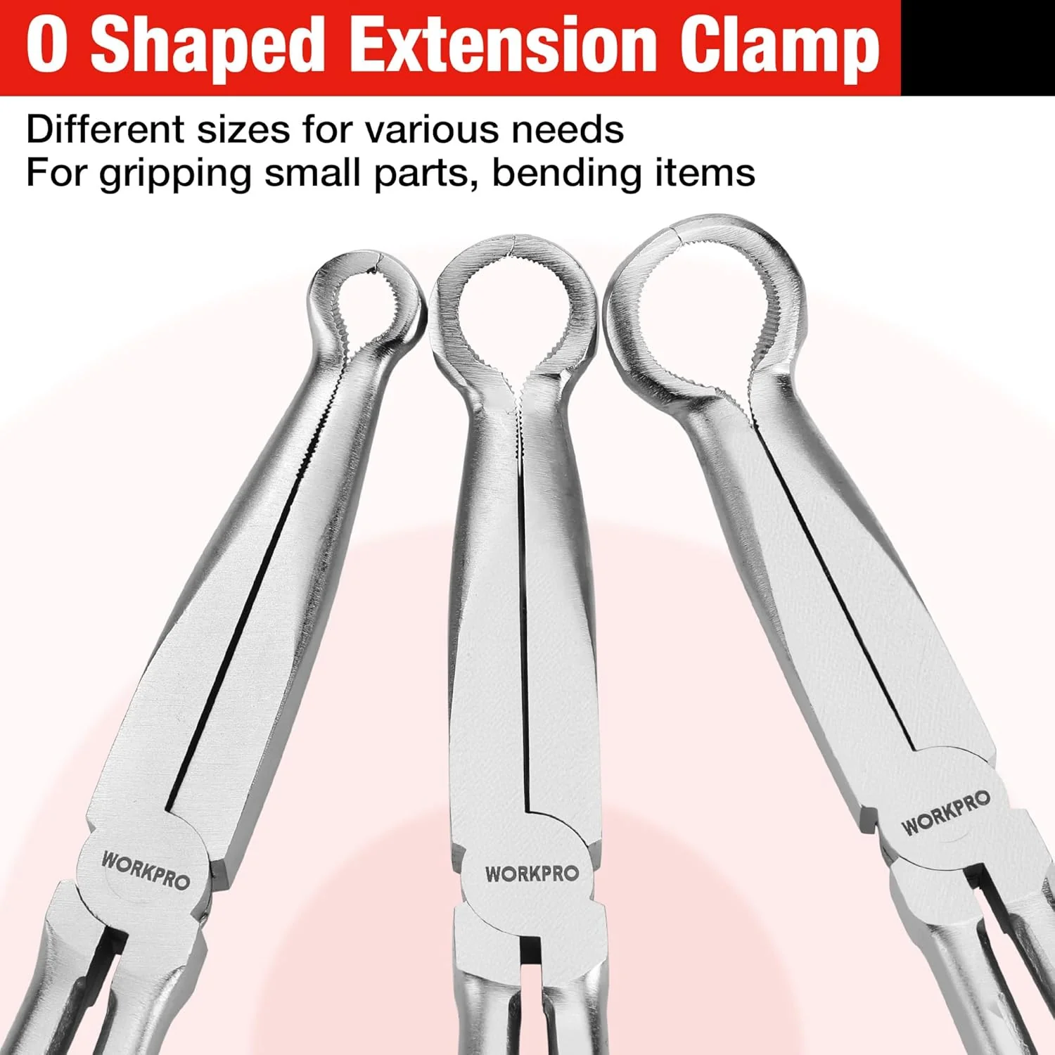 WORKPRO 3 PCS 11" Hose Gripper Plier Set, Long Reach Hose Gripping Pliers, 5/16-Inch, 1/2-Inch, 3/4-Inch Dia, Spark Plug Boot Removal Pliers, Serrated Jaws for Hard to Reach Narrow Spaces - Image 3