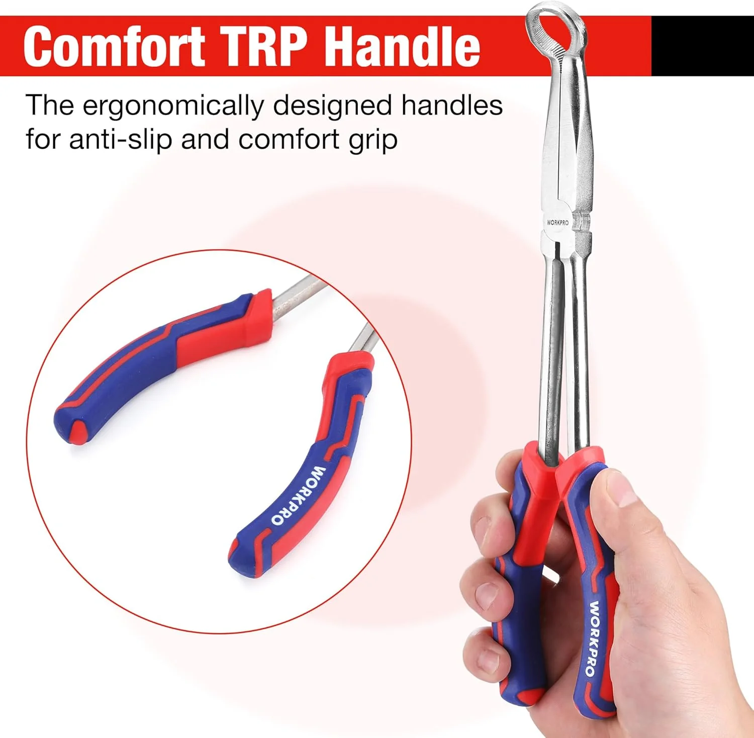 WORKPRO 3 PCS 11" Hose Gripper Plier Set, Long Reach Hose Gripping Pliers, 5/16-Inch, 1/2-Inch, 3/4-Inch Dia, Spark Plug Boot Removal Pliers, Serrated Jaws for Hard to Reach Narrow Spaces - Image 5
