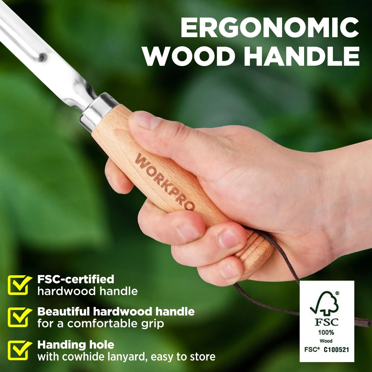 WORKPRO 3 Pcs Weed Puller, Crack Weeder and Hand Trowel Garden Tool Set - Image 3