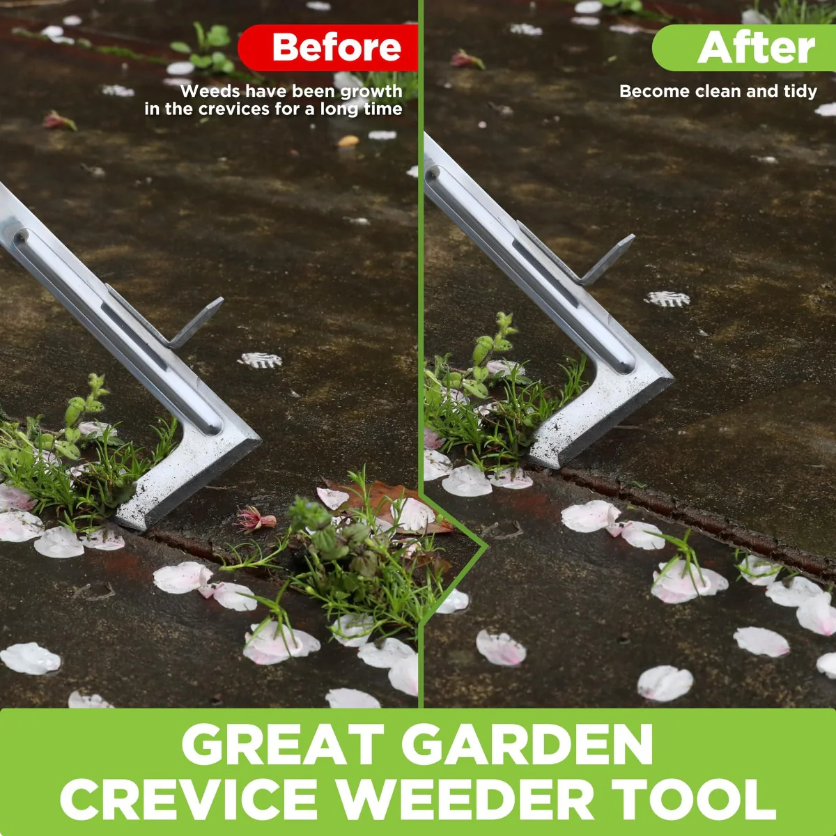 WORKPRO 3 Pcs Weed Puller, Crack Weeder and Hand Trowel Garden Tool Set - Image 4