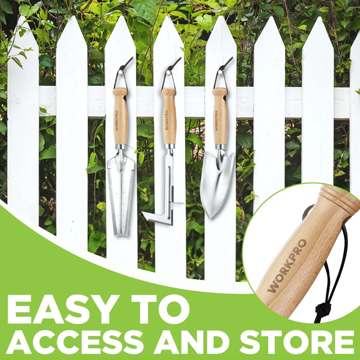 WORKPRO 3 Pcs Weed Puller, Crack Weeder and Hand Trowel Garden Tool Set - Image 7
