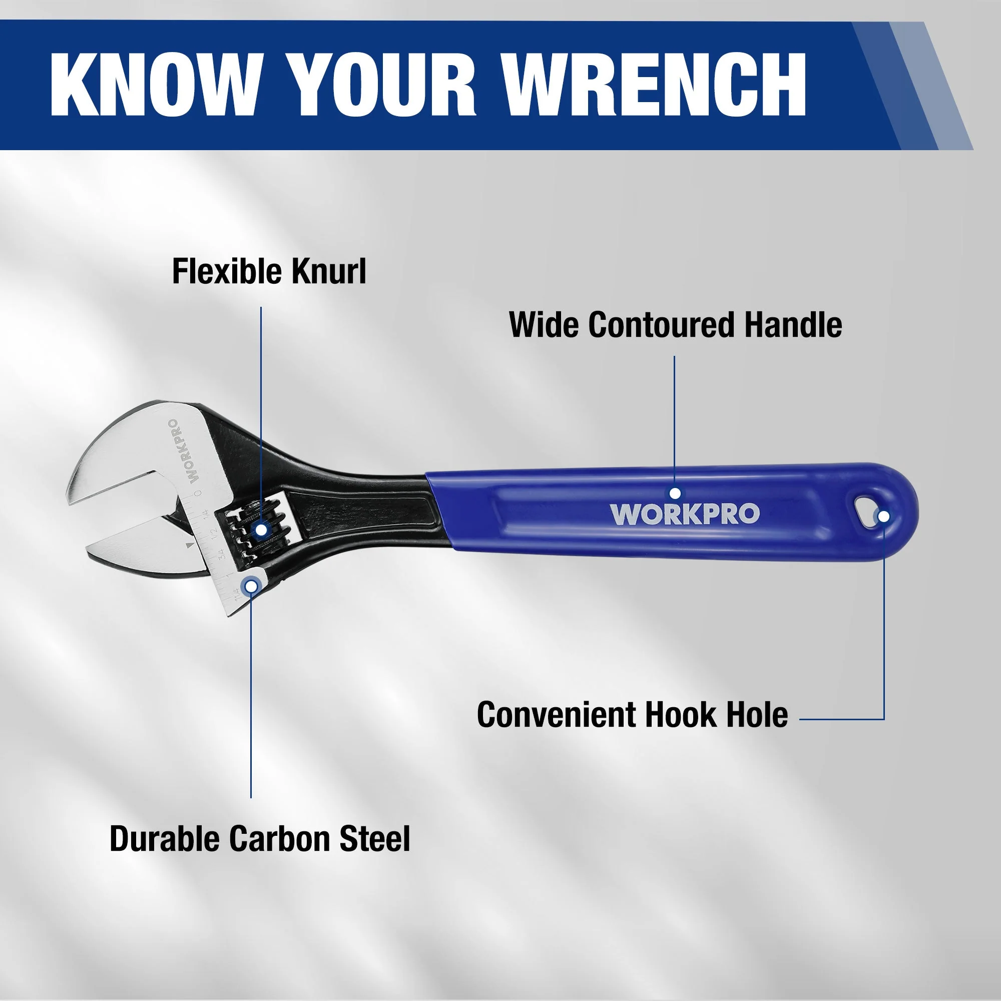 WORKPRO 3-Piece Adjustable Wrench Set - Image 3