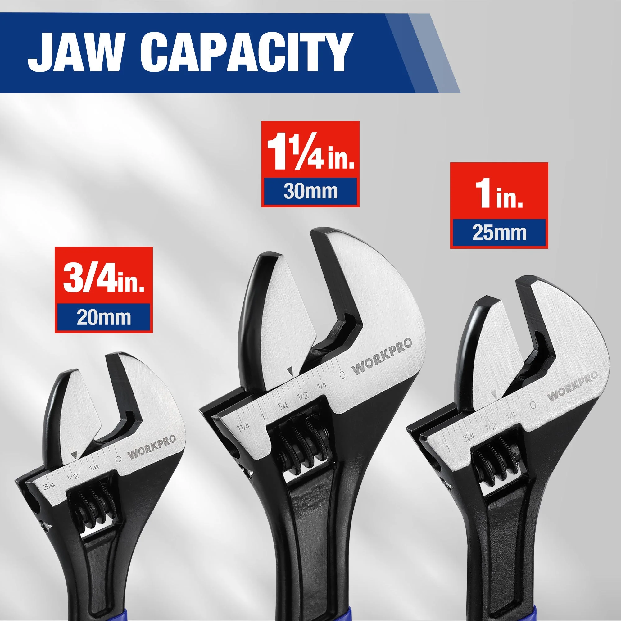 WORKPRO 3-Piece Adjustable Wrench Set - Image 6