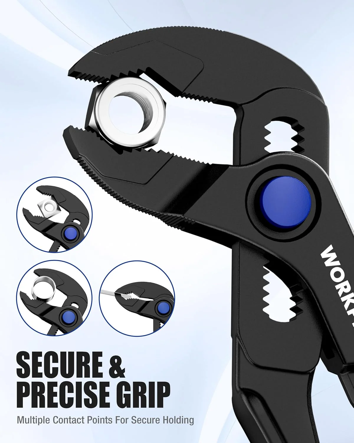 WORKPRO 3-Piece Mini Pliers Set with Pouch, 4-Inch Slip Joint Plier & 4-Inch Water Pump Plier & 4.5-Inch Long Nose Slip Joint Plier, High-Toughness Pocket Pliers for Tight Spaces & Versatile Use - Image 5