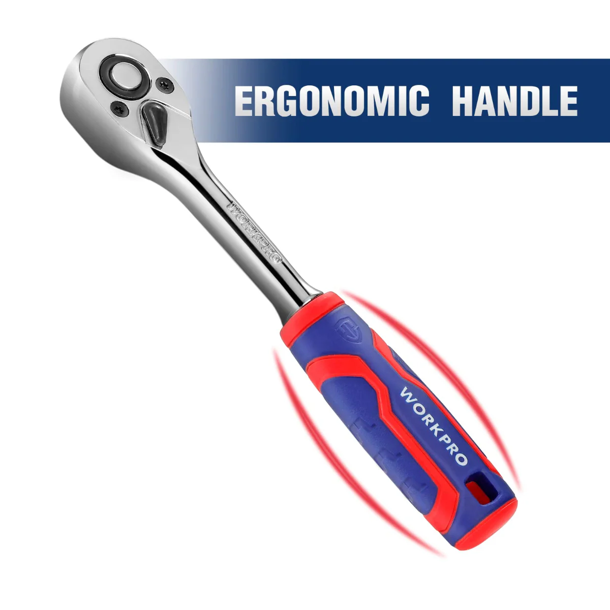 WORKPRO 3 Pcs Ratchet Set, 1/4", 3/8", 1/2" Quick-Release Reversible 72-Tooth 40CR Steel Drive Socket Wrench - Image 4