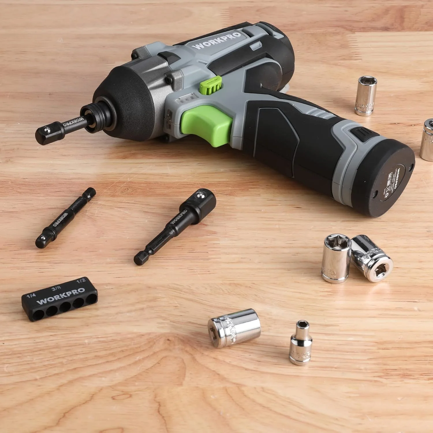 WORKPRO 3-Piece Socket Adapter Extension Set, 1/4-Inch Hex Shank | 1/4" 3/8" 1/2" Impact Socket Driver Set, Drill Sockets Extension Bit, Sockets Driver Adapter, Drill Extension with Holder - Image 8