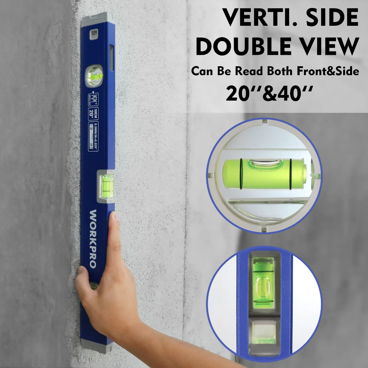 WORKPRO 3-Piece Spirit Level Set (12", 20", 40") - Image 4