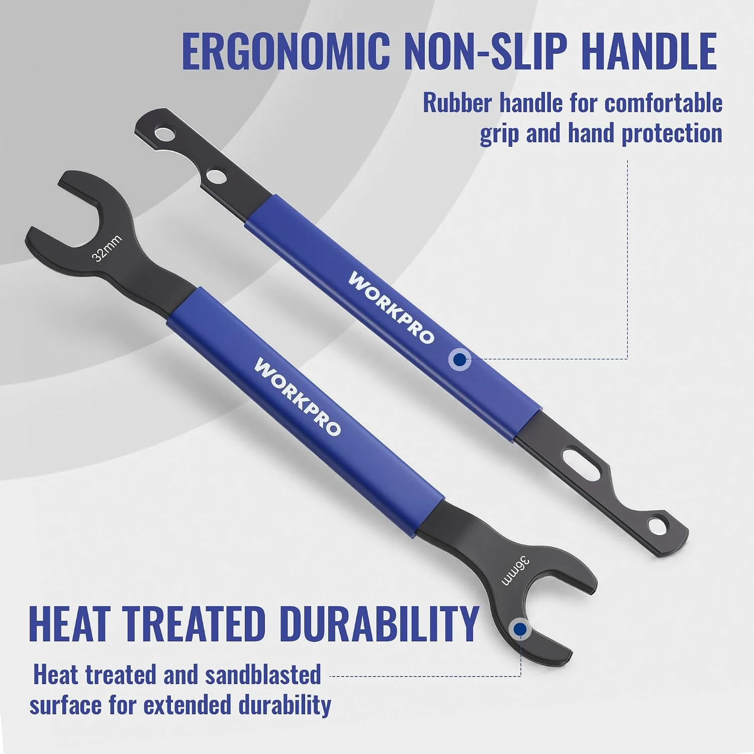 WORKPRO 32mm & 36mm Fan Clutch Wrench Set with Water Pump Pulley Holder | Fan Clutch Removal Tool Kit for BMW, Ford, GM, Dodge, Chevrolet, Jeep. Water Pump Holder, Clutch Fan Tool with Carrying Case - Image 5