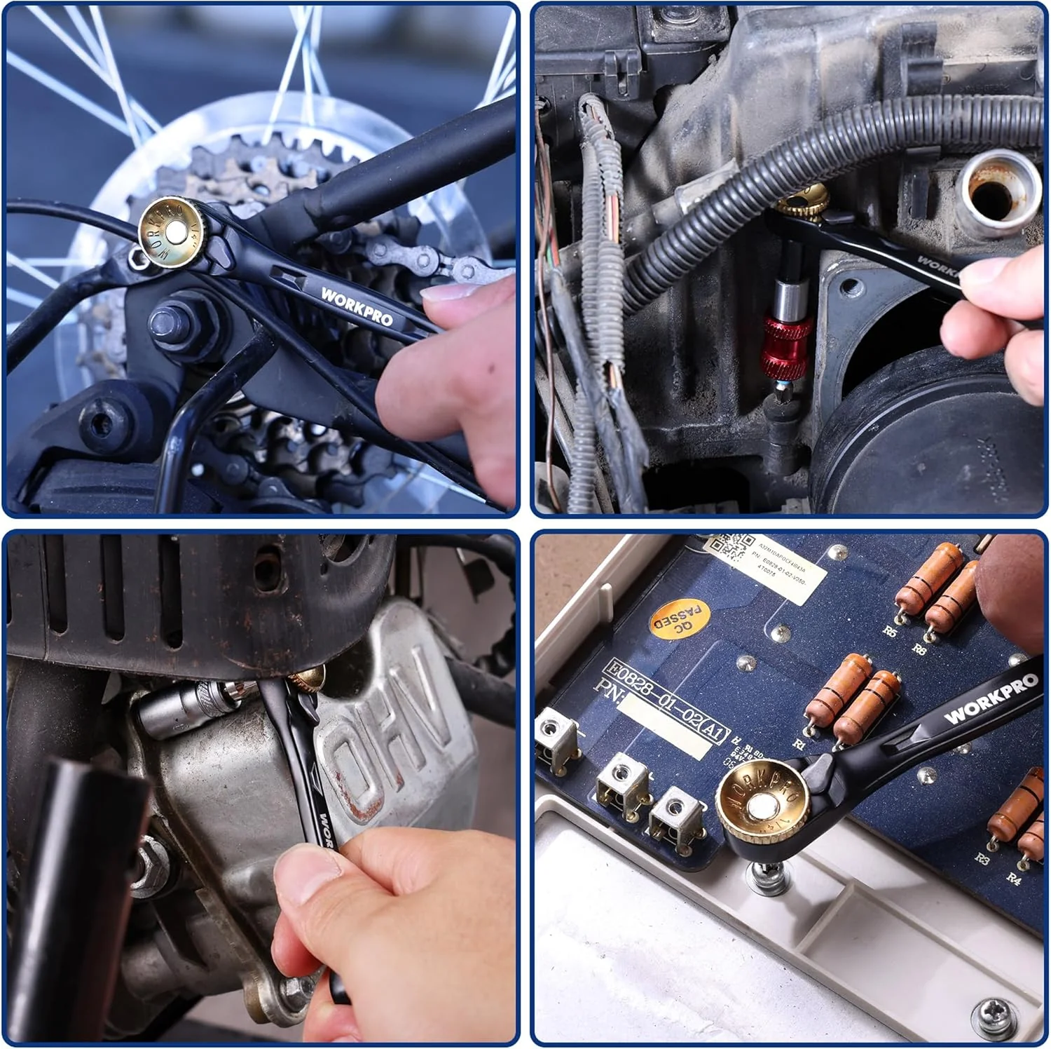 WORKPRO 34-Piece 1/4" Mini Ratchet Wrench Set, 72-Tooth, Right Angle Screwdriver Mens Gifts, 90 Degree Offset Ratcheting Screwdriver Mini Low Profile Ratchet Wrench Bit Socket Set for Tight Space - Image 9