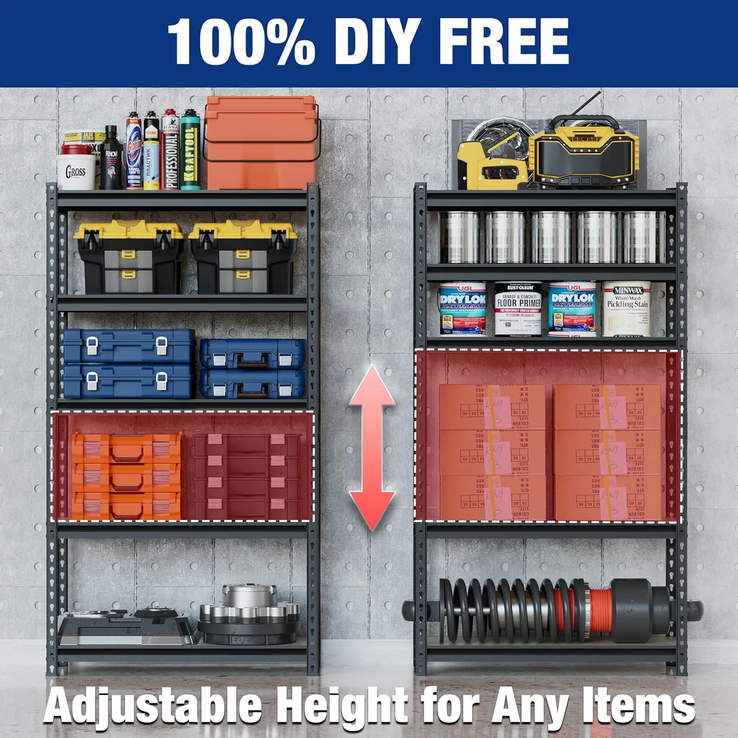 WORKPRO 5-Tier Adjustable Metal Shelving Unit-Black - Image 21