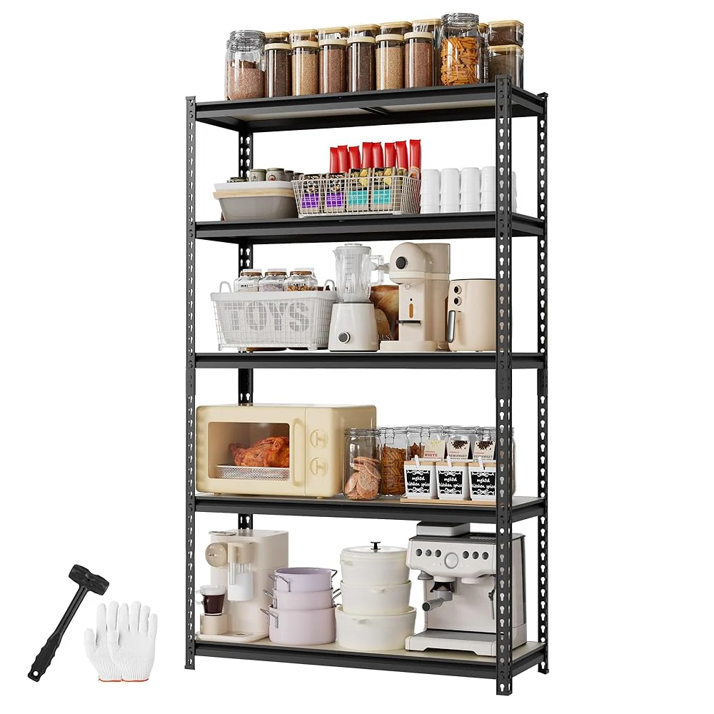 WORKPRO 5-Tier Adjustable Metal Shelving Unit-Black - Image 9