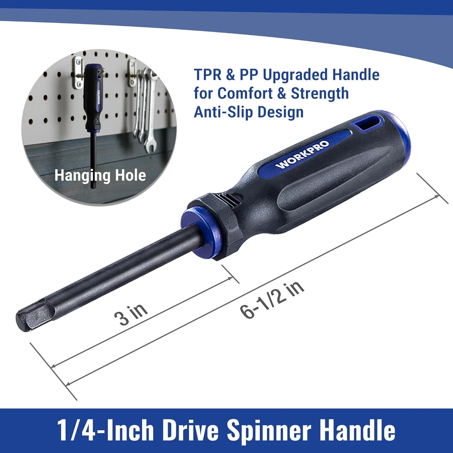 WORKPRO 39PC Drive Socket Wrench Set, 1/4'' & 3/8'' Sockets Kit, 3/8" Ratchet, Extension Bar, Spinner Handle & Adapter, Premium Black Phosphate Finish Mechanics Tool Set with Tool Box, Metric & SAE - Image 5