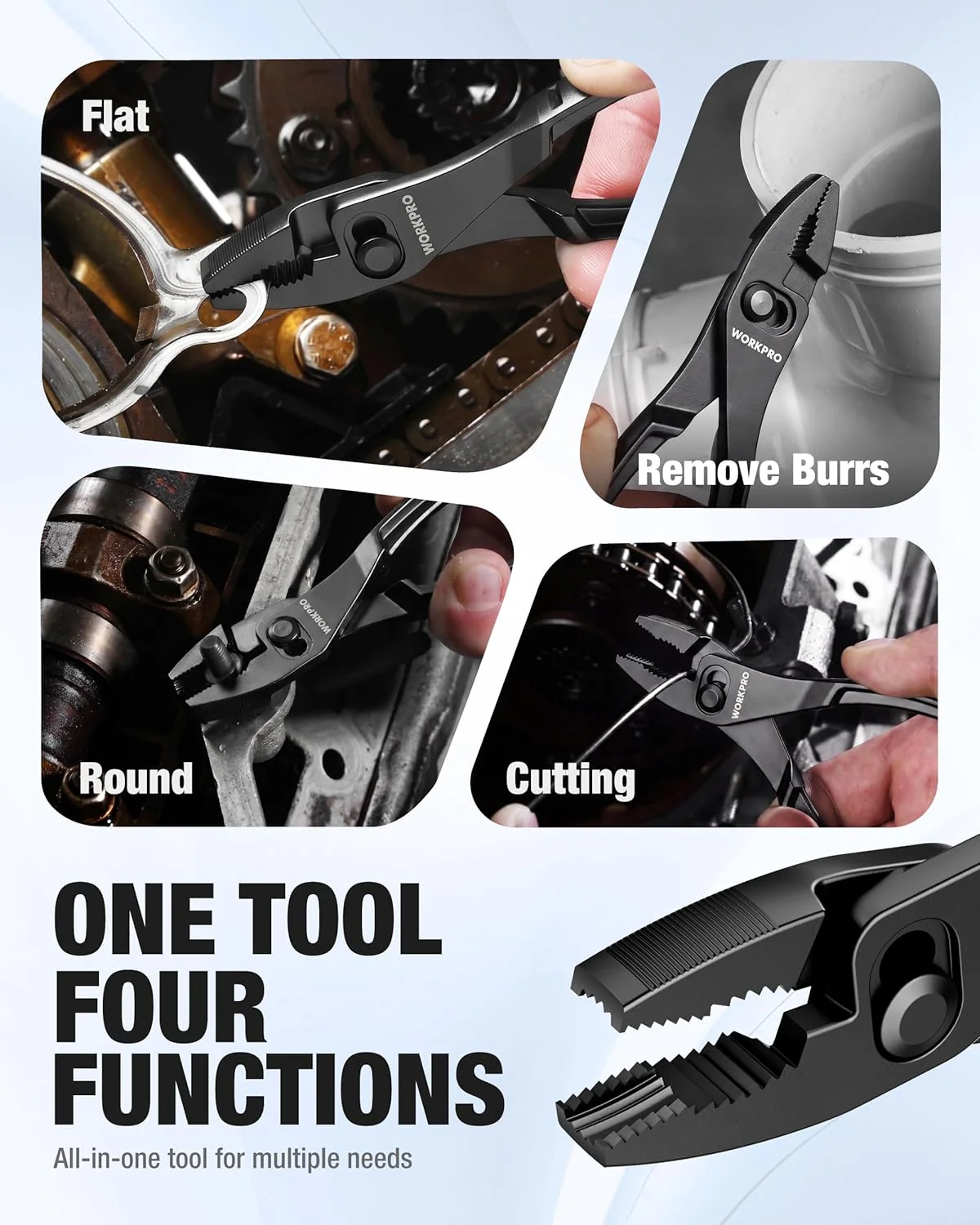 WORKPRO 4 Inch Slip Joint Pliers, Pocket/EDC Pliers for Tight Space | High-Toughness Alloy Steel, Two-Position Switch, Anti-Rust Coating, Serrated Jaws, Compact Size, Lightweight & Portable - Image 4