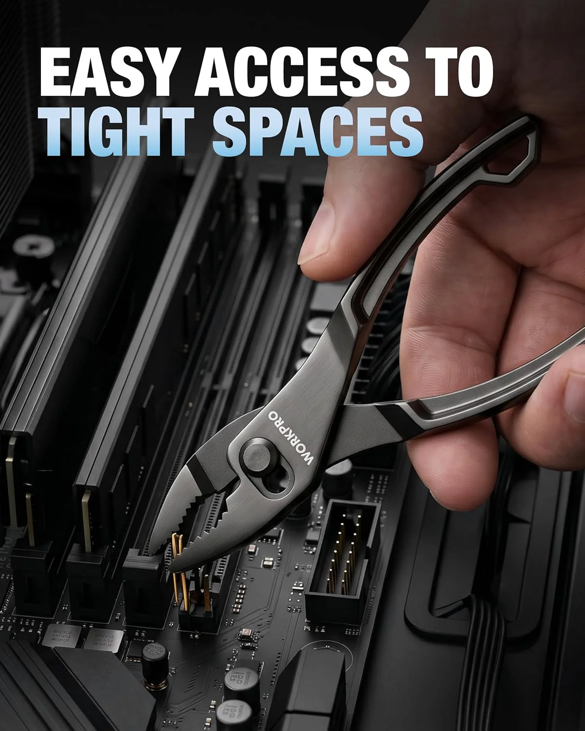 WORKPRO 4 Inch Slip Joint Pliers, Pocket/EDC Pliers for Tight Space | High-Toughness Alloy Steel, Two-Position Switch, Anti-Rust Coating, Serrated Jaws, Compact Size, Lightweight & Portable - Image 6