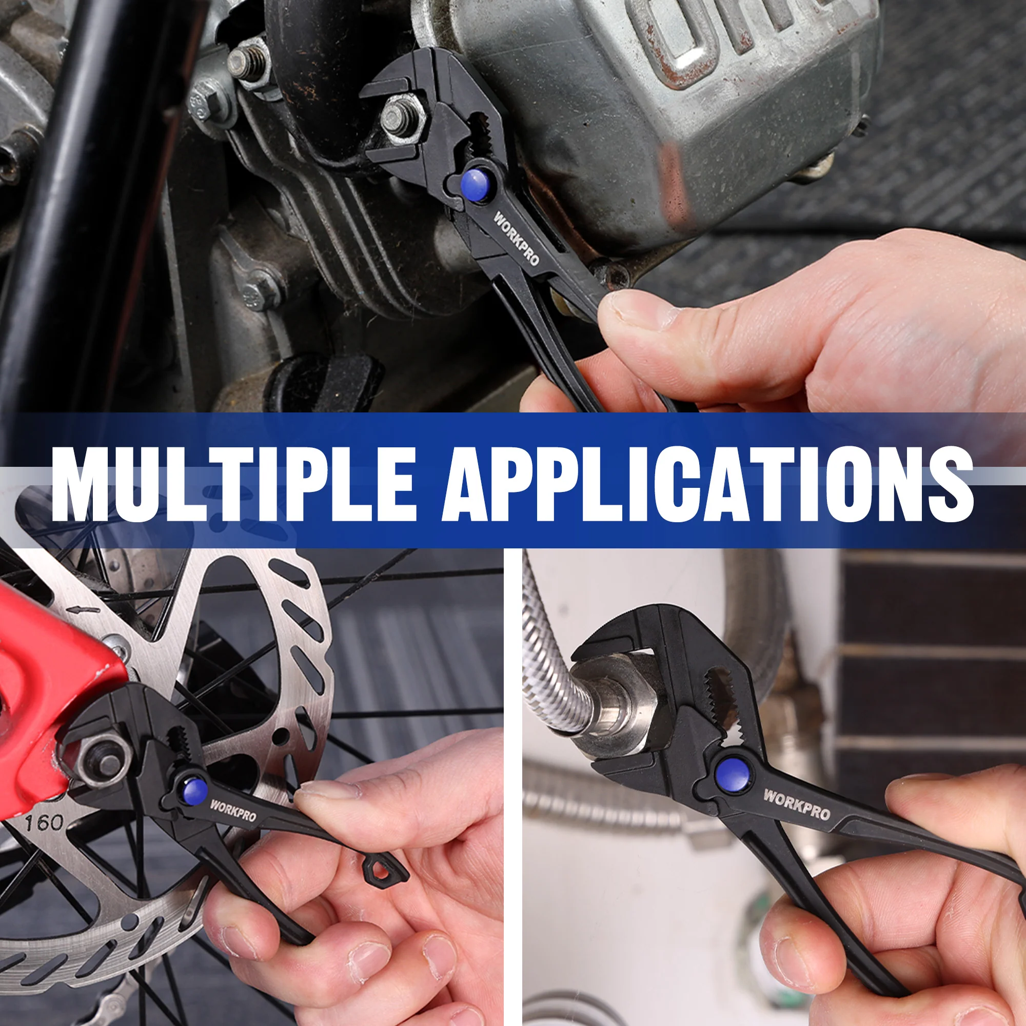 WORKPRO 4" Mini Adjustable Pliers Wrench, Parallel Jaws, Anti-Rust Coating, Compact Tool for Tight Spaces, Black - Image 10