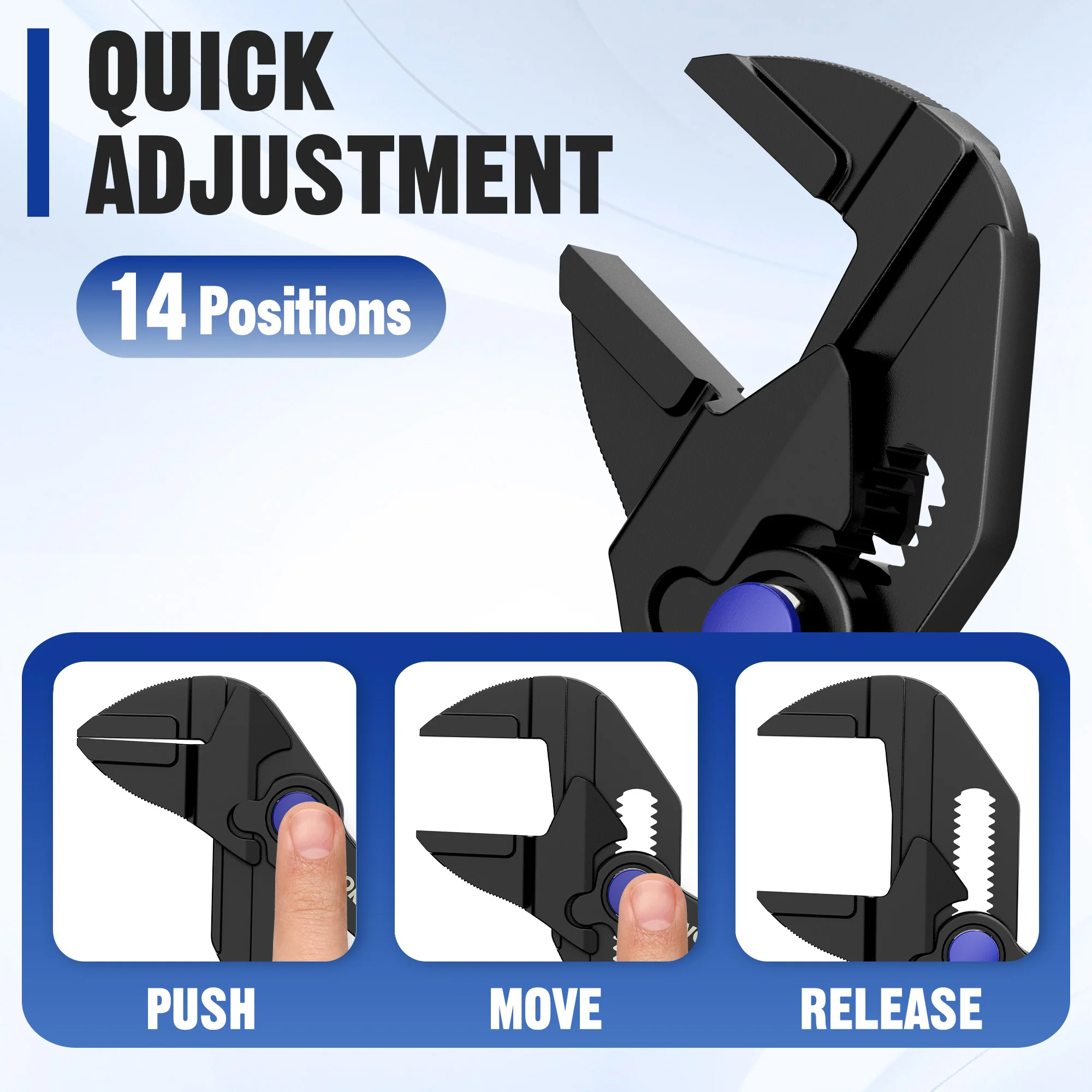 WORKPRO 4" Mini Adjustable Pliers Wrench, Parallel Jaws, Anti-Rust Coating, Compact Tool for Tight Spaces, Black - Image 6