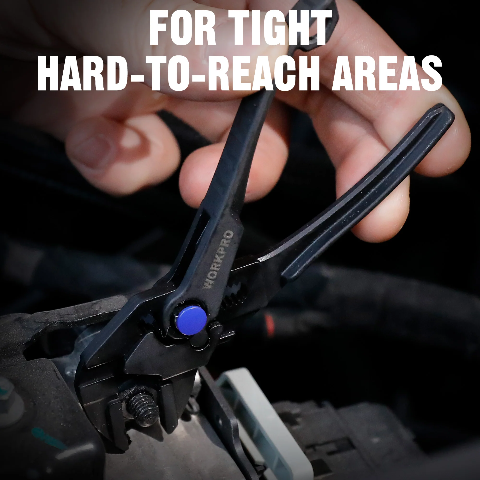 WORKPRO 4" Mini Adjustable Pliers Wrench, Parallel Jaws, Anti-Rust Coating, Compact Tool for Tight Spaces, Black - Image 8