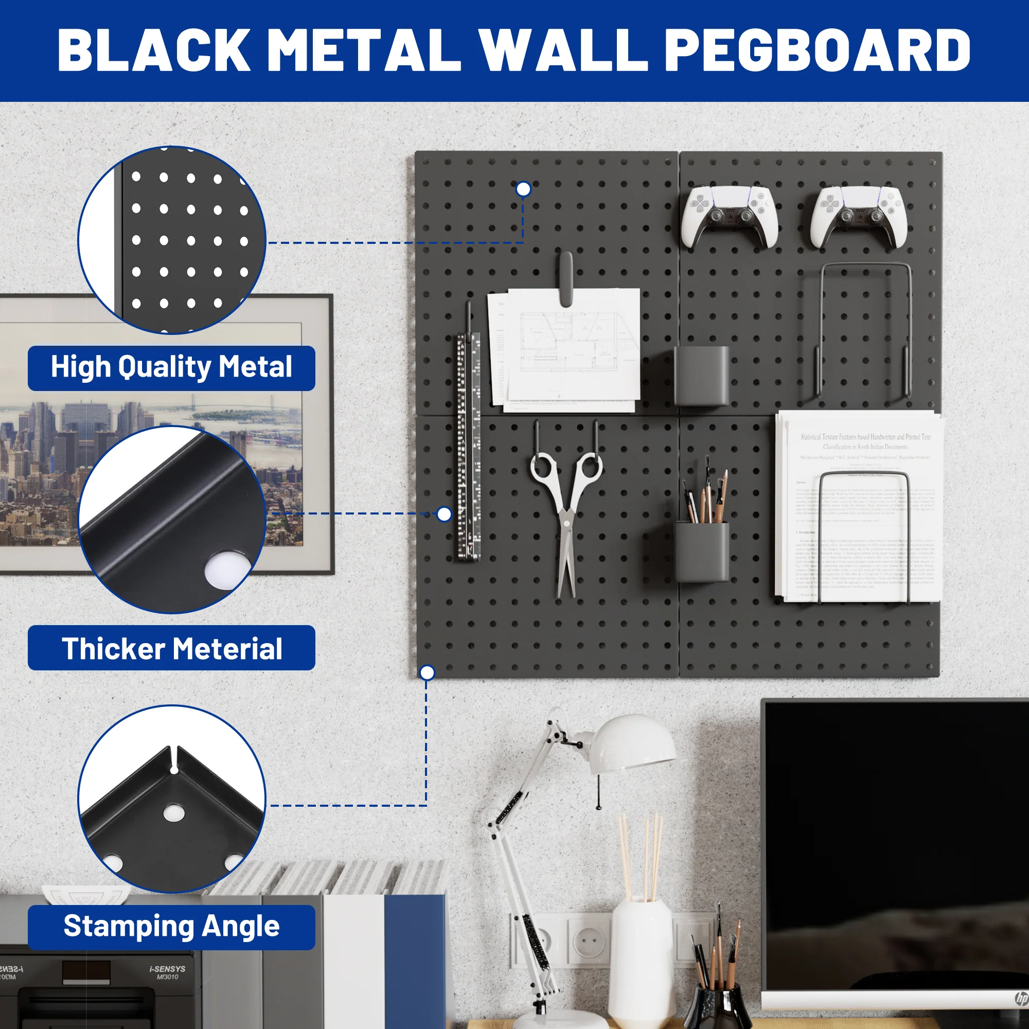 WORKPRO 4 Pack Metal Pegboard Panels - Image 4