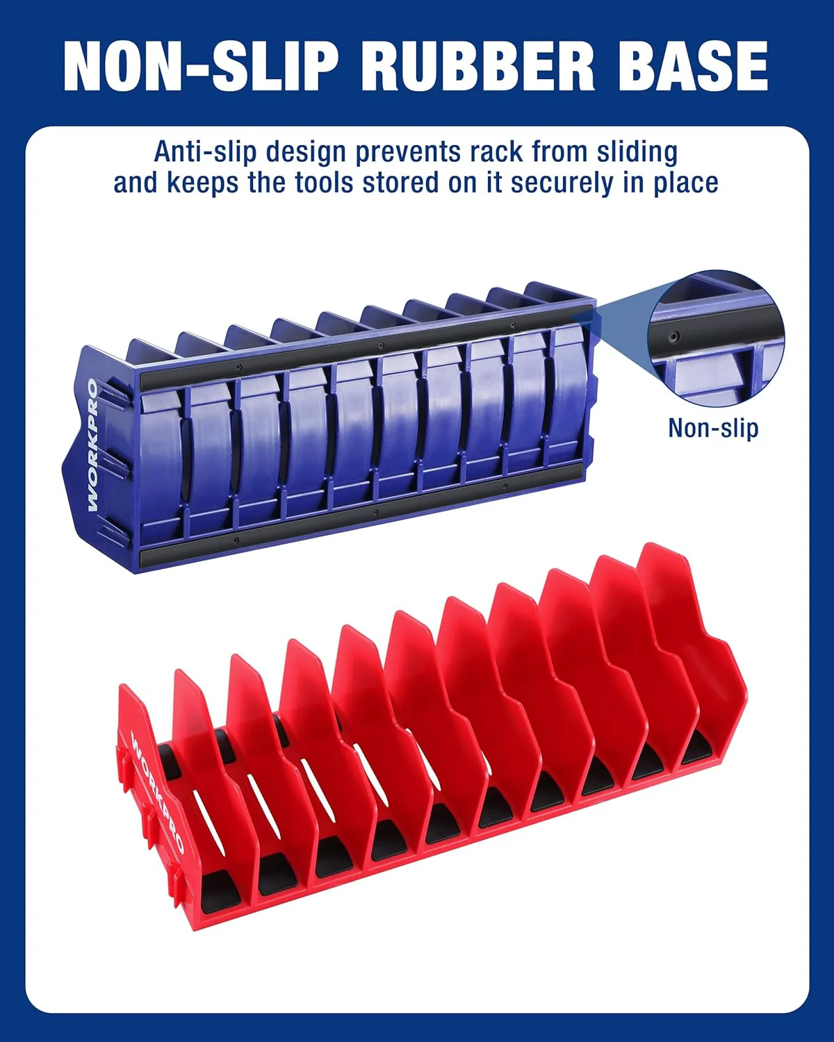 WORKPRO 4-Pack Plier Organizer Rack, Pliers Holder and Cutter Organizers with Non-Slip Rubber Base, 40-Slot Tool Box Organizer, Tool Drawer Organizer, Tool Storage, Plier Rack (Pliers Not Included) - Image 4