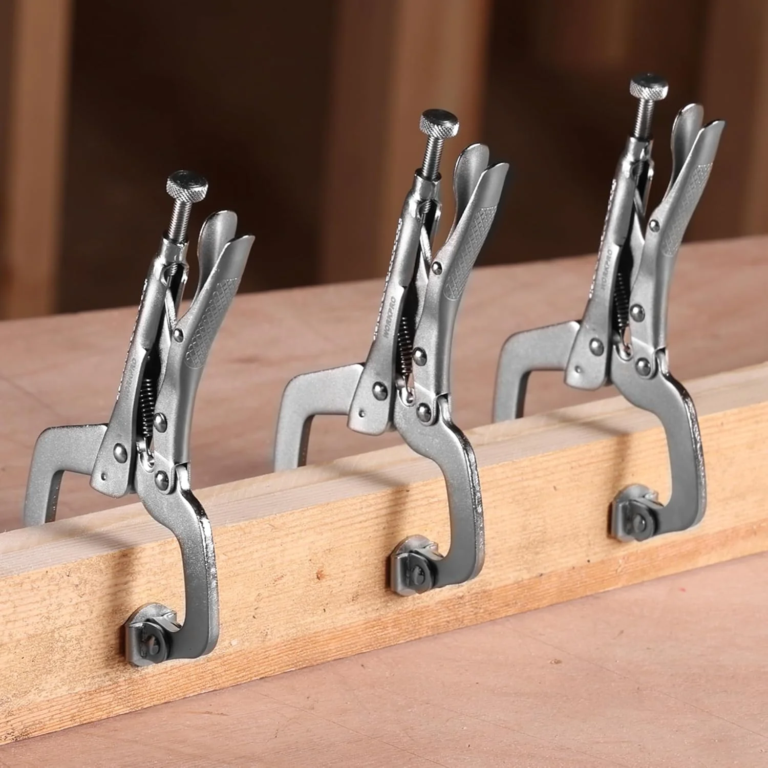 WORKPRO 4-Piece 6" Locking C-Clamp with Swivel Pads Set, Heavy Duty Adjustable Vise Grip Pliers, 4 Pack Welding Clamp for Woodworking, Metalworking, Auto Repair and Home Workshop - Image 8