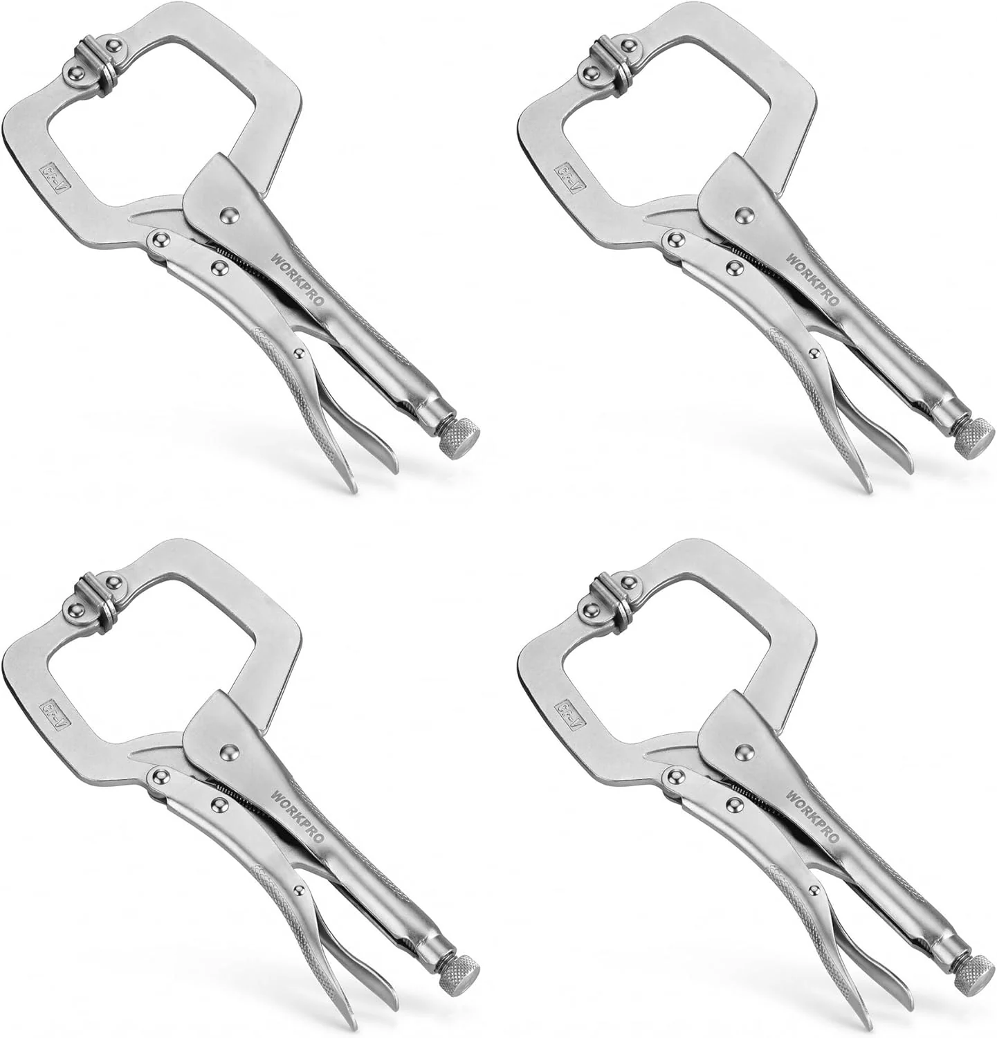 WORKPRO 4-Piece 6" Locking C-Clamp with Swivel Pads Set, Heavy Duty Adjustable Vise Grip Pliers, 4 Pack Welding Clamp for Woodworking, Metalworking, Auto Repair and Home Workshop - Image 9