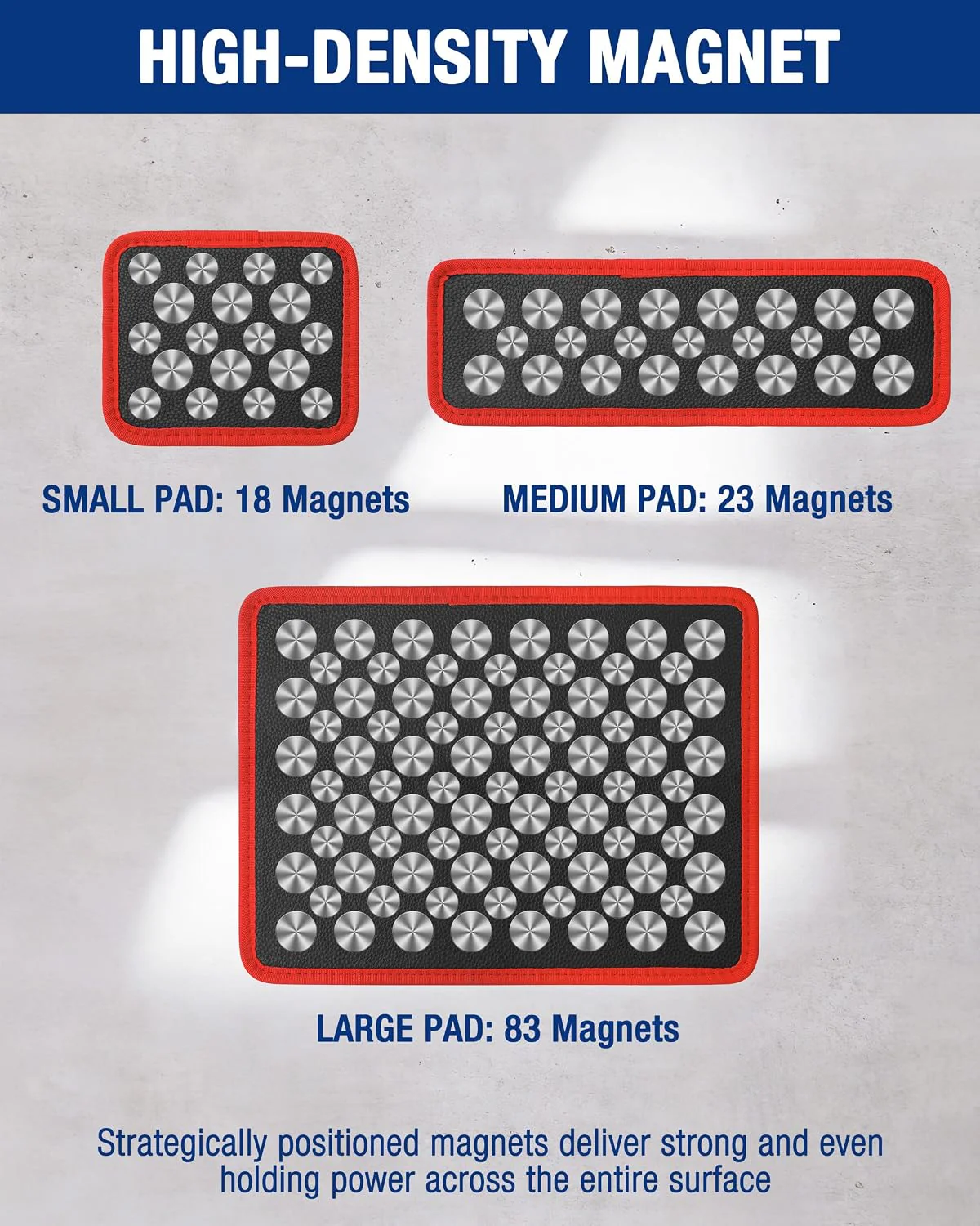 WORKPRO 4-Piece Magnetic Tool Mat, Flexible Magnetic Tool Holder Tray with Durable PVC Surface for Garage, Workshop and Auto Repair (6.4 x 5.3/12.6 x4.1/12.6 x9.6 in) - Image 4