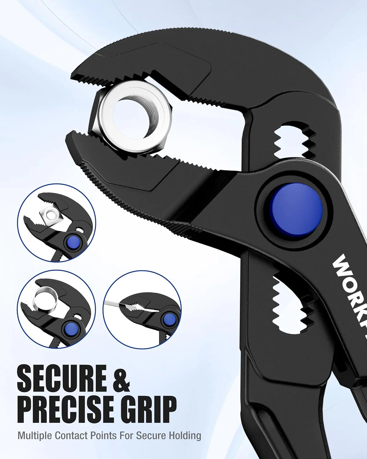 WORKPRO 4-Piece Mini Pliers Set with Pouch, Includes 4-Inch Plier Wrench & Slip Joint & Water Pump Pliers & 4.5-Inch Long Nose Slip Joint Plier, Adjustable Pliers/Pocket Plier/EDC Tool Gift for Man - Image 8