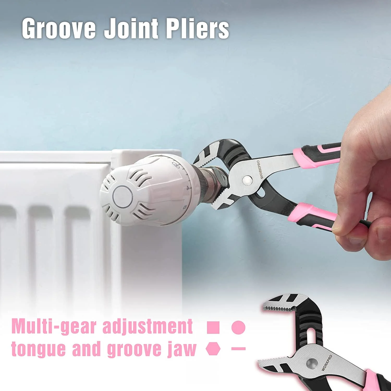 WORKPRO Pink 4 Pcs Pliers Set - Pink Ribbon - Image 6