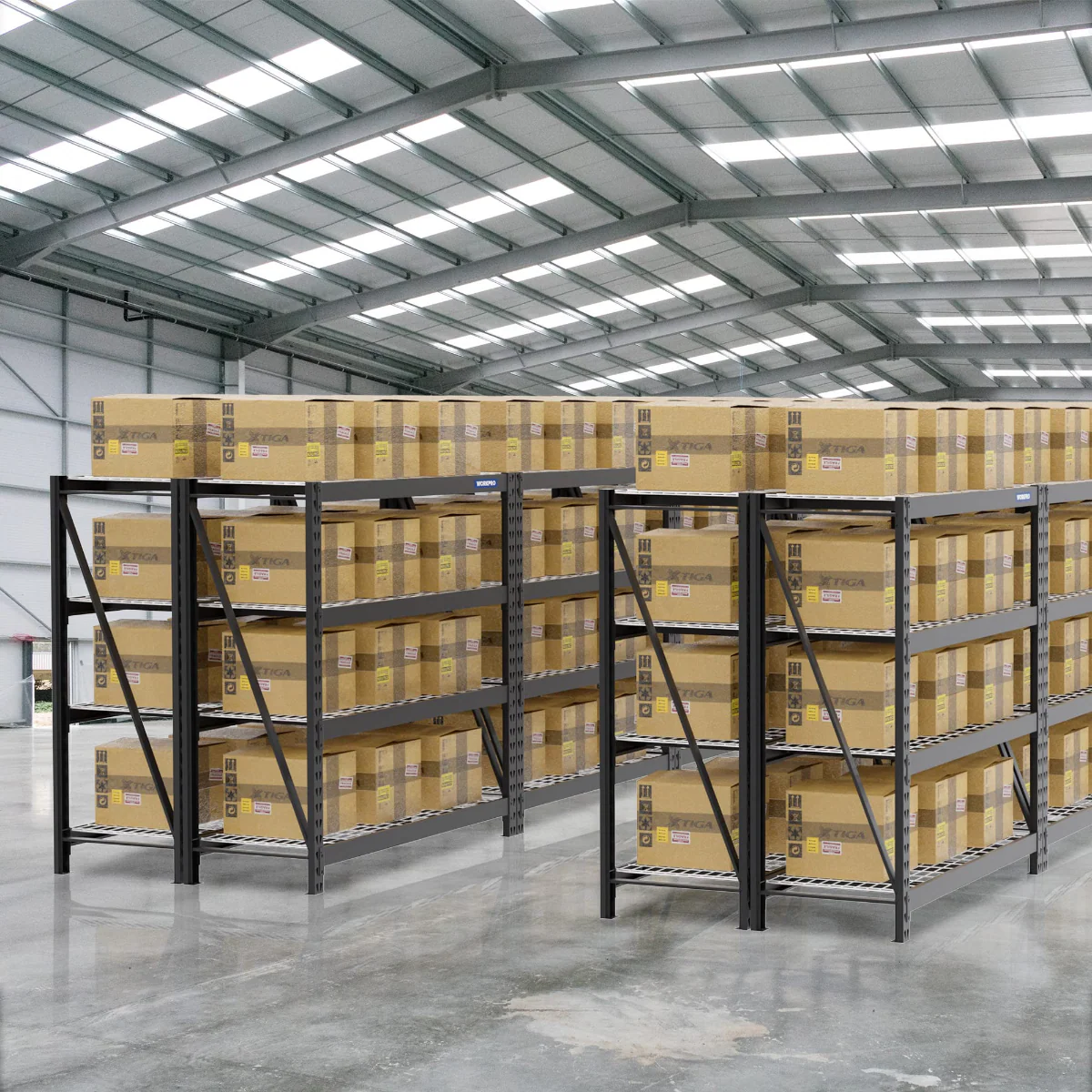 WORKPRO 4-Tier Metal Garage Shelving Unit, 68"W x 24"D x 65"H, 7200 LBS Capacity, Heavy Duty Industrial Adjustable Shelves - Image 9