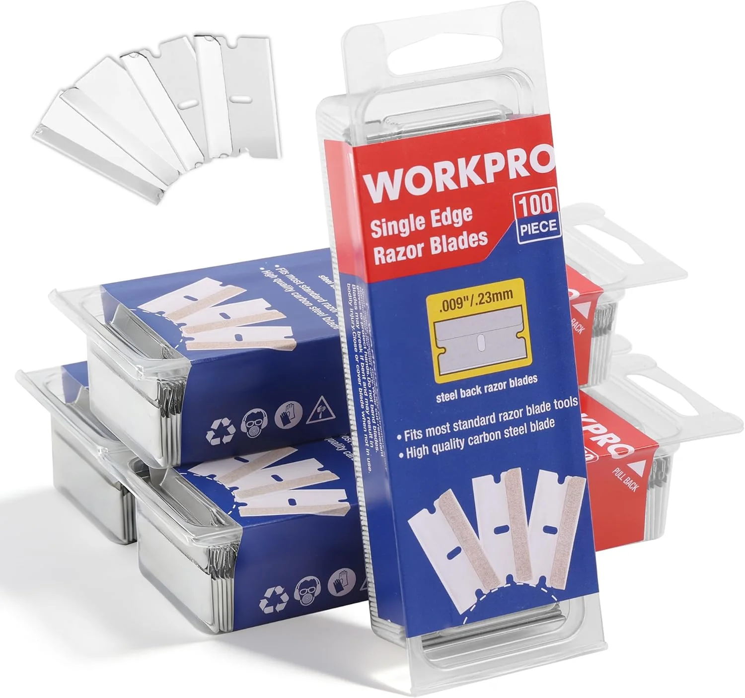 WORKPRO 400-Pack Single Razor Edge Blades, Industrial Scraper Razor Blades, High Carbon Steel One Edge Razor Blades - Image 8